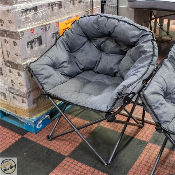 MAC SPORTS PADDED CLUB CHAIR WITH MESH CUP HOLDER