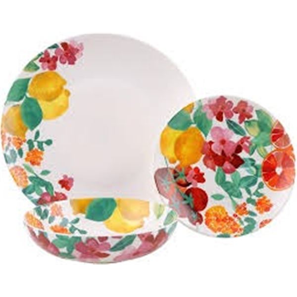 NEW 12 PIECE CAPRI COUPE PORCELAIN DINNERWARE SET