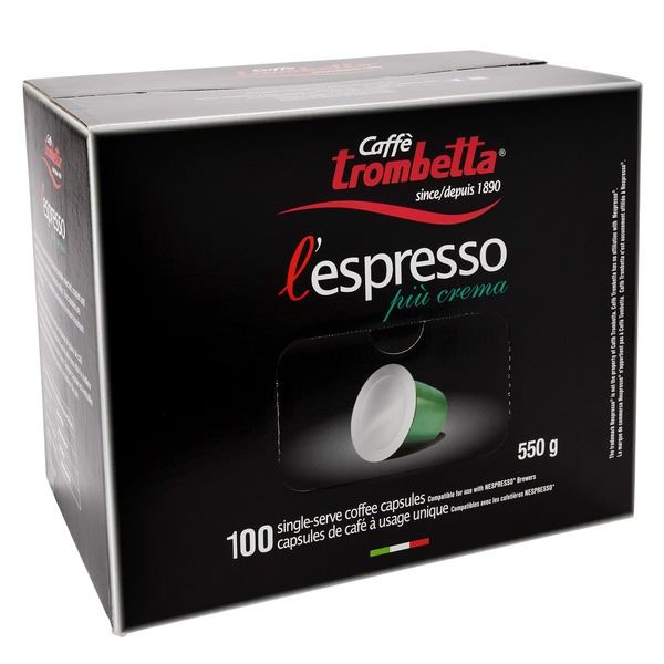 NEW BOX WITH 100 CAFFE TROMBETTA L'ESPRESSO