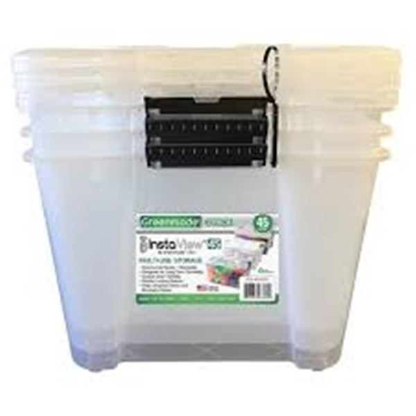 NEW 3 PACK OF GREENMADE INSTAVIEW CLEAR BINS WITH