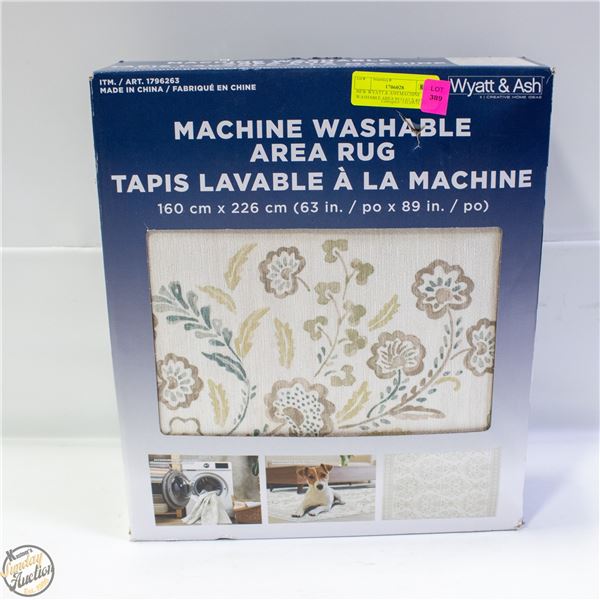 NEW WYATT & ASH MACHINE WASHABLE AREA RUG 63 X 89"