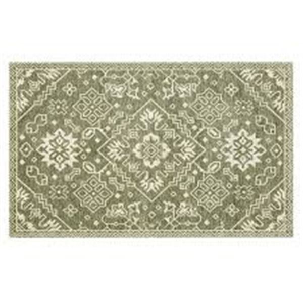 NEW SADIE CHENILLE ACCENT RUG GREEN & WHITE