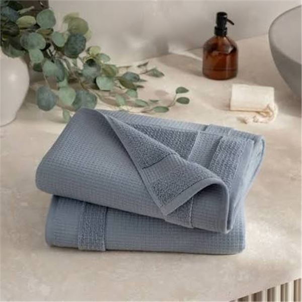 NEW 4 PACK OF WELHOME WAFFLE TEXTURE HAND TOWELS