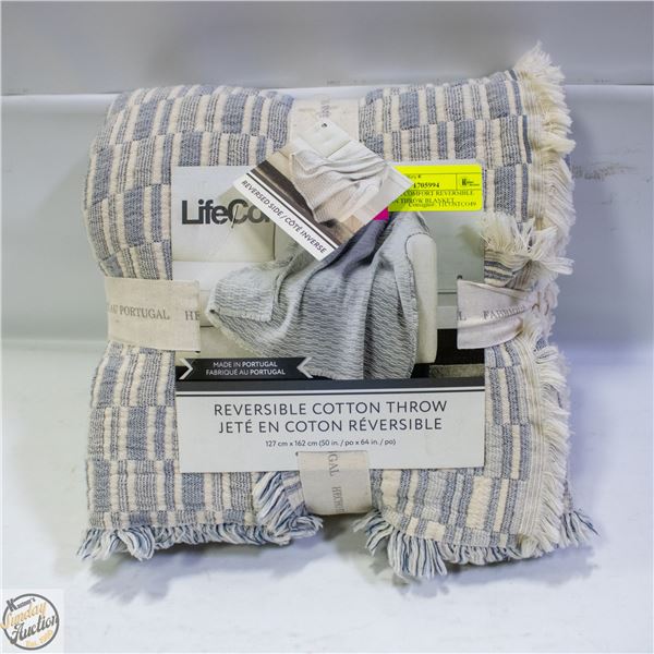 NEW LIFE COMFORT REVERSIBLE COTTON THROW BLANKET