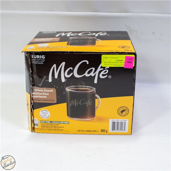 BOX WITH 80 MCCAFE PREMIUM ROAST KEURIG KCUP PODS