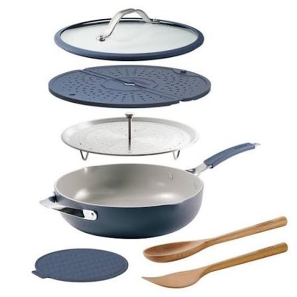 NEW 7 PIECE TRAMONTINA ALL-IN-1 PLUS PAN WITH LID