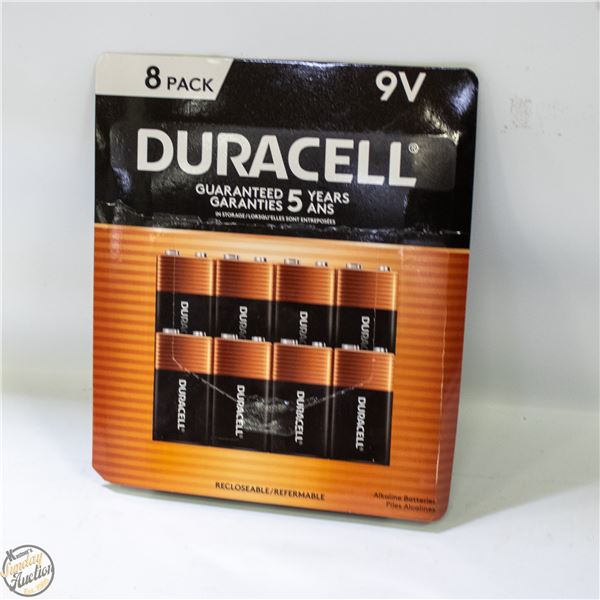 NEW 8 PACK OF DURACELL 9 VOLT BATTERIES