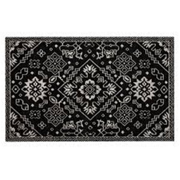 NEW SADIE CHENILLE ACCENT RUG BLACK & WHITE