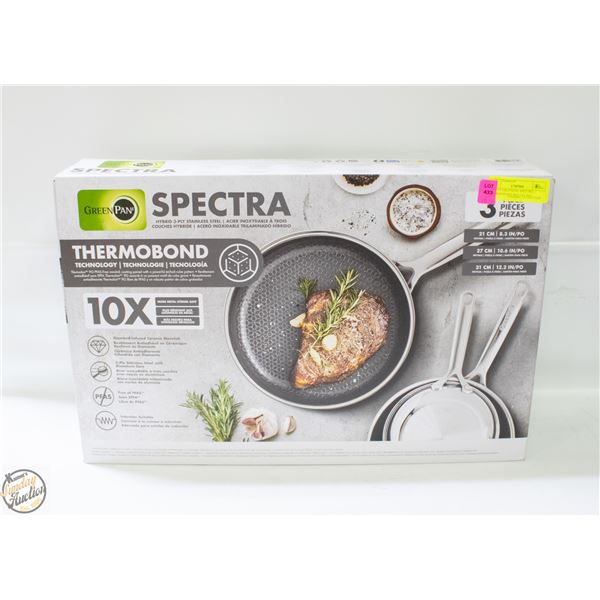 3 PIECE GREENPAN SPECTRA THERMOBOND SKILLET SET