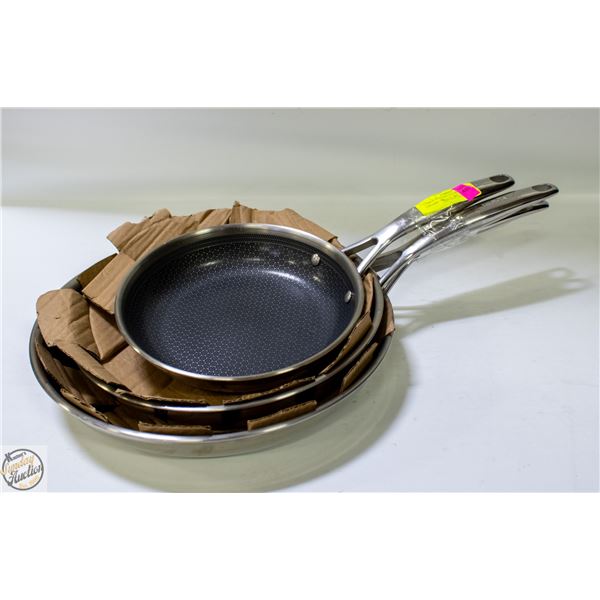 3 PIECE HENCKELS PARADIGM CERAMIC SKILLET SET