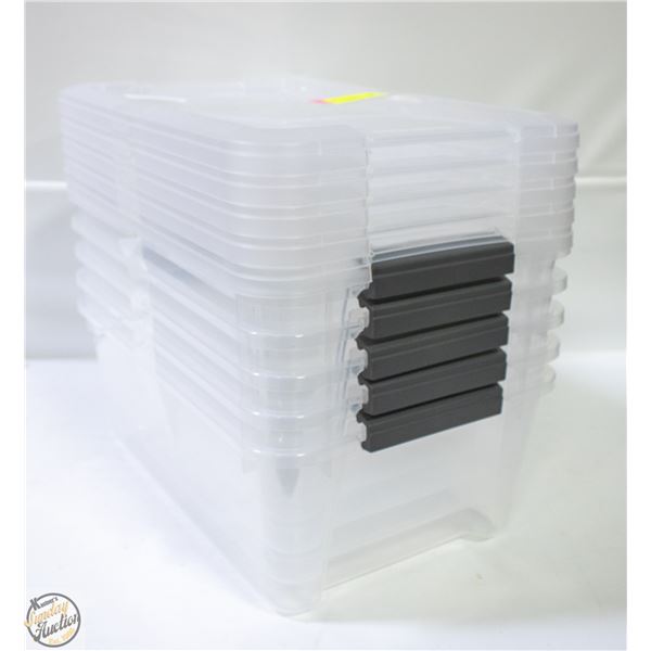 5 PACK OF TUFFSTORE CLEAR CONTAINERS - 12.2L