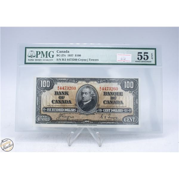 1937 CANADA $100 BANKNOTE.