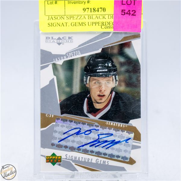 JASON SPEZZA BLACK DIAMOND SIGNAT. GEMS UPPERDECK