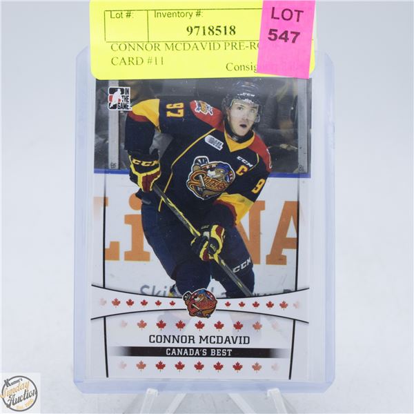 CONNOR MCDAVID PRE-ROOKIE CARD #11