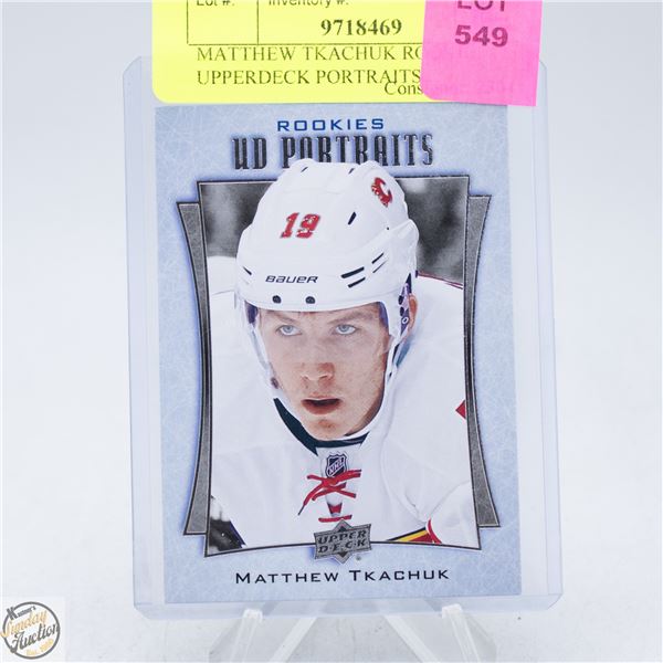 MATTHEW TKACHUK ROOKIE UPPERDECK PORTRAITS