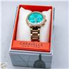 Image 1 : WOMANS CARAVELLE TEAL DIAL QUARTZ WATCH IN