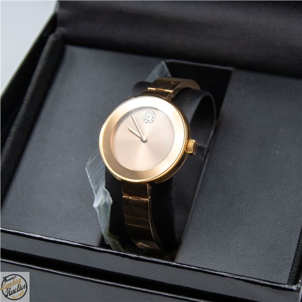 MOVADO WOMANS YELLOW GOLD COLOR BANGLE STYLE