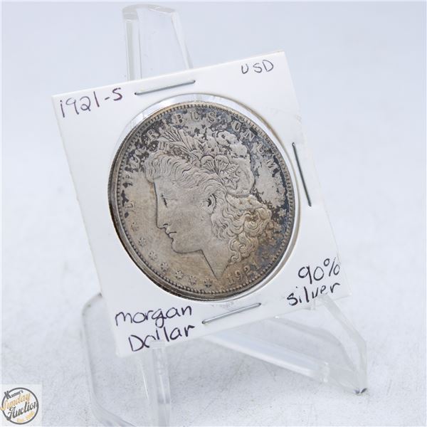 1921-S AMERICAN MORGAN DOLLAR 90% SILVER COIN