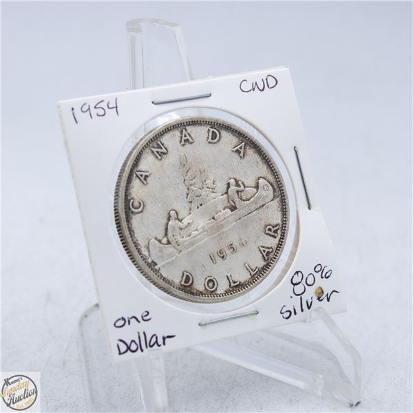 1954 CANADA ONE DOLLAR COIN 80% SILVER