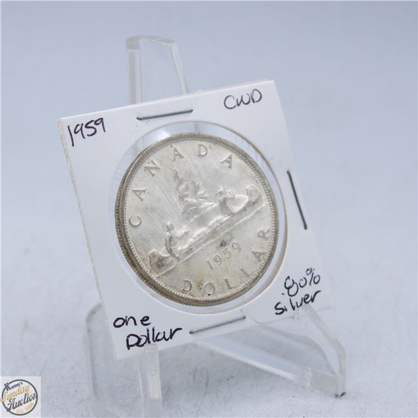 1959 CANADA ONE DOLLAR COIN 80% SILVER