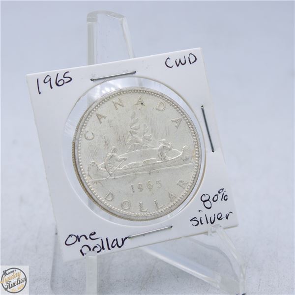1965 CANADA ONE DOLLAR COIN 80% SILVER