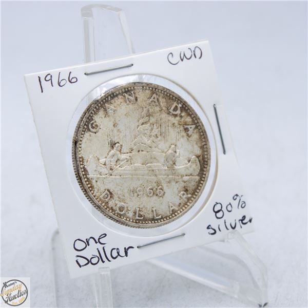 1966 CANADA ONE DOLLAR COIN 80% SILVER