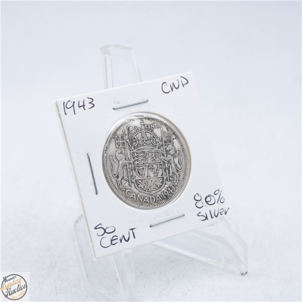 1943 CANADA 50 CENT COIN 80% SILVER
