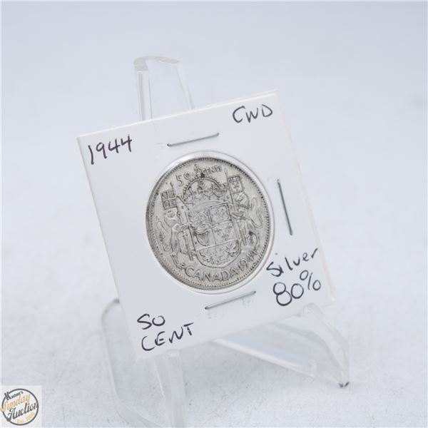 1944 CANADA 50 CENT COIN 80% SILVER