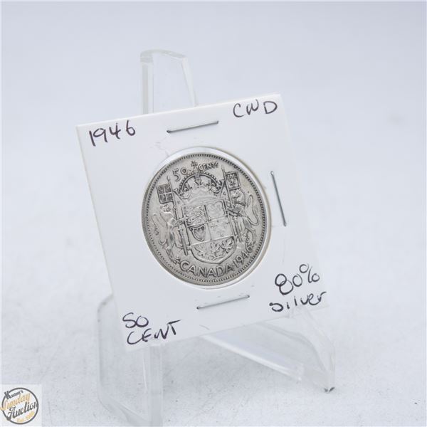 1946 CANADA 50 CENT COIN 80% SILVER