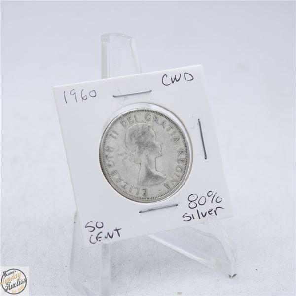 1960 CANADA 50 CENT COIN 80% SILVER