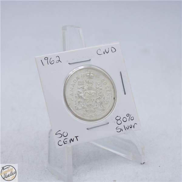 1962 CANADA 50 CENT COIN 80% SILVER