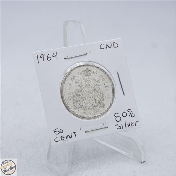 1964 CANADA 50 CENT COIN 80% SILVER