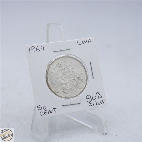 1964 CANADA 50 CENT COIN 80% SILVER