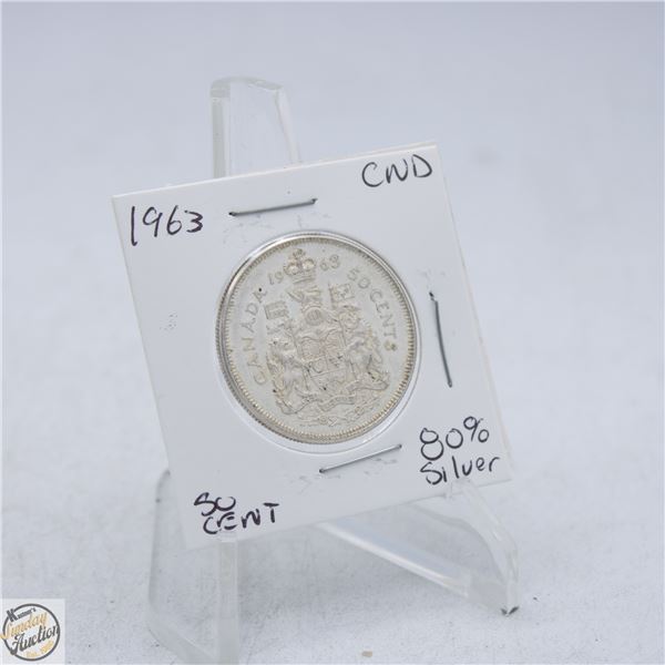 1963 CANADA 50 CENT COIN 80% SILVER