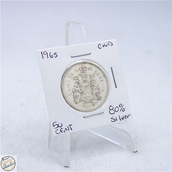 1965 CANADA 50 CENT COIN 80% SILVER