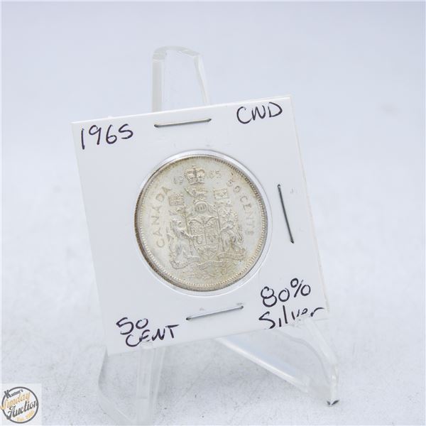 1965 CANADA 50 CENT COIN 80% SILVER