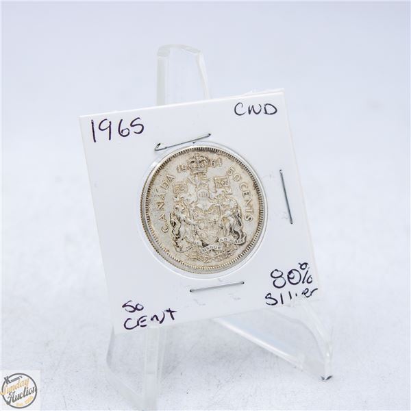 1965 CANADA 50 CENT COIN 80% SILVER