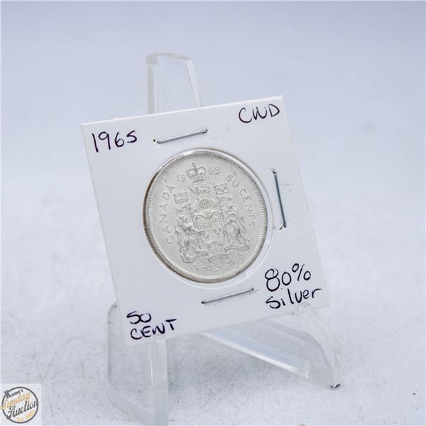 1965 CANADA 50 CENT COIN 80% SILVER