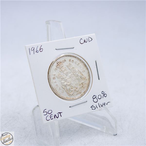 1966 CANADA 50 CENT COIN 80% SILVER