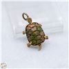 Image 1 : 10K GOLD UNAKITE JASPER TURTLE CHARM