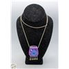 Image 1 : VINTAGE PURPLE BEDAZZLED TIBETIAN PILL NECKLACE