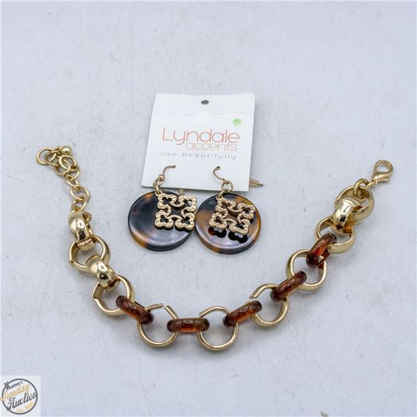 LYNDALE ACCENTS BRACELET AND EARRING SET