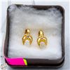 Image 1 : VINTAGE HUDSONS BAG GOLD TONE OPAL EARRINGS