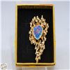 Image 1 : VINTAGE 14K YELLOW GOLD CUSTOM MADE BLACK OPAL