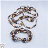Image 1 : COLORED FRESH WATER PEARL NECKLACE AND BRACELET