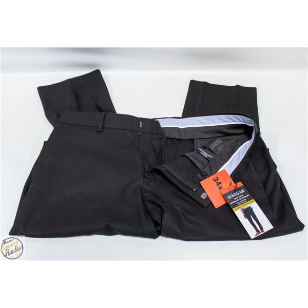NEW MENS HAGGAR 34 X 29" SUIT PANTS W/FLEX WAIST