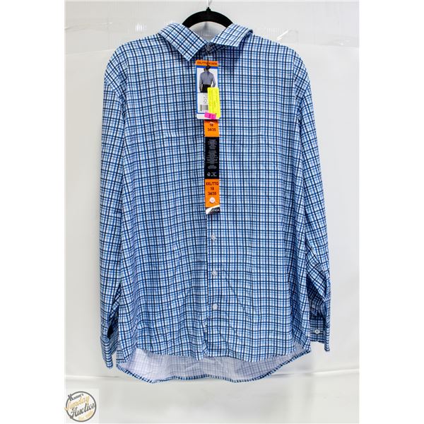 NEW NAUTICA MENS XXL (18-34/35) DRESS SHIRT - BLUE