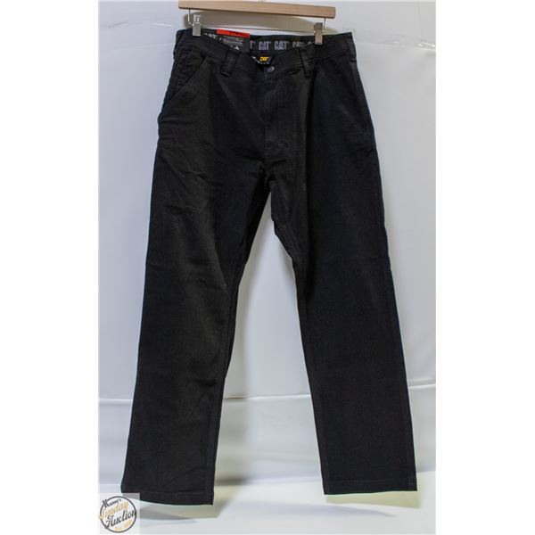 NEW MENS CAT 34 X 30" BLACK UTILITY PANTS W/ FLEX