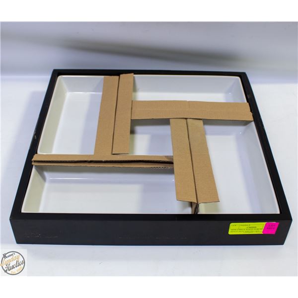NEW 6 PIECE WHITE PORCELAIN BENTO BOX SERVING SET