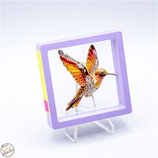 NEW HUMMINGBIRD ENAMEL RHINESTONE